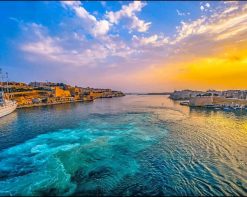 Malta Harbor Sunset paint by number