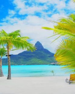 Most Beautiful Beach in Bora Bora paint by numbers