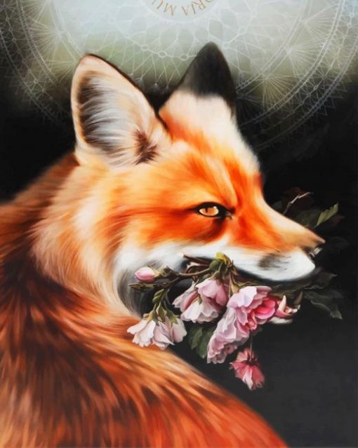 Orange Fox And Flowers paint By Numbers