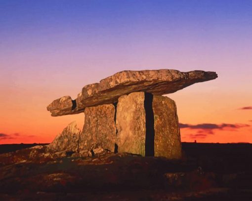 poulnabrone dolmen Sunset Ireland adult paint by numbers