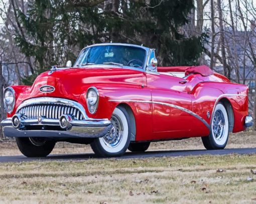 Red 1953 Skylark Convertible Paint By Numbers