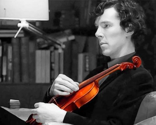Sherlock Holmes Playing Violin paint by number