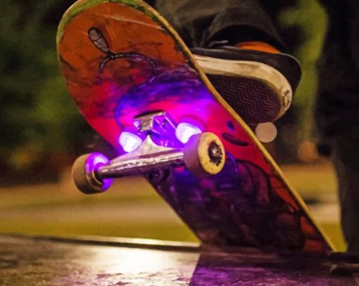 Skateboard With Lights paint by number