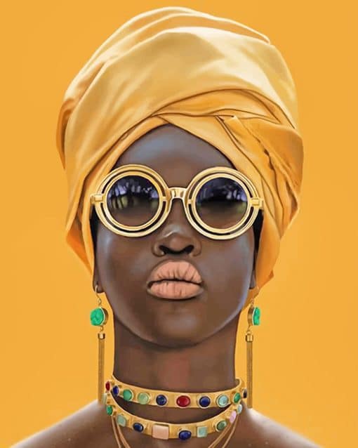 Stylish African Woman paint by number