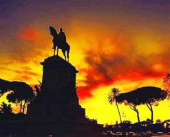 Sunset Rome Silhouette paint by number