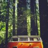 Vintage Bus In Forest paint by numbers