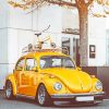 Vintage Yellow Volkswagen Beetle paint by number