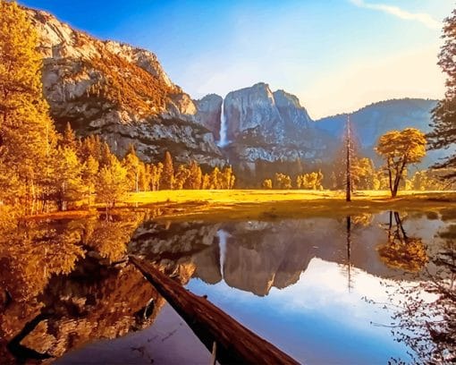 Yosemite Valley View California paint by number