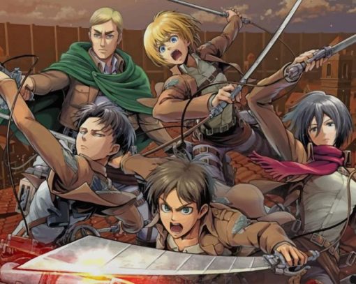 Attack On Titan paint by numbers