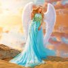 Beautiful Angel In Blue Dress paint by number