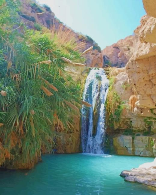 Ein Gedi Reserve in Israel paint by numbers