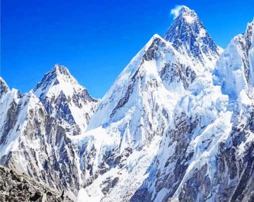 The Highest Mountains In The World Everest paint by numbers
