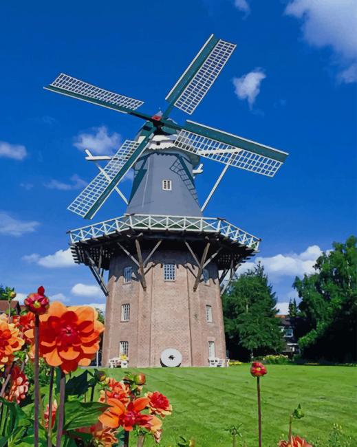 meyers muhle Windmill paint by numbers