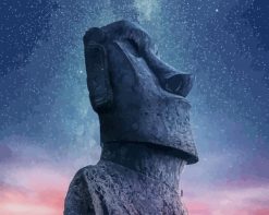 Moai Statue Stars paint by number