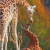 Mom And Baby Giraffe paint by numbers
