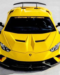 Yellow Lamborghini paint by numbers