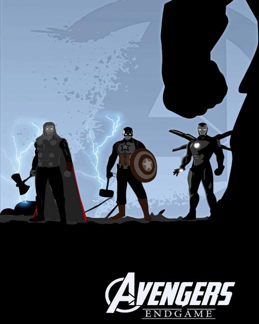 Avengers Endgame Silhouette paint by number