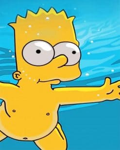 Bart Simpson Swimming paint by numbers