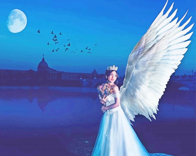 Beautiful Angelic Bride paint by number