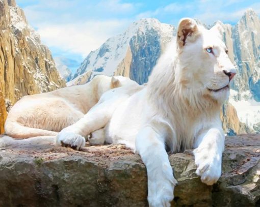Big White Lion paint by number