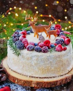 Christmas Cake Food paint by numbers