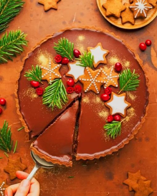 christmas chocolate cake paint by numbers