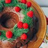 Christmas Wreath Bundt Cake paint by numbers