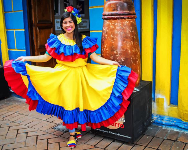 Colombia Traditional Clothing paint by number