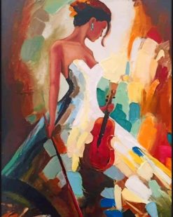 Girl Playing Violin paint by numbers