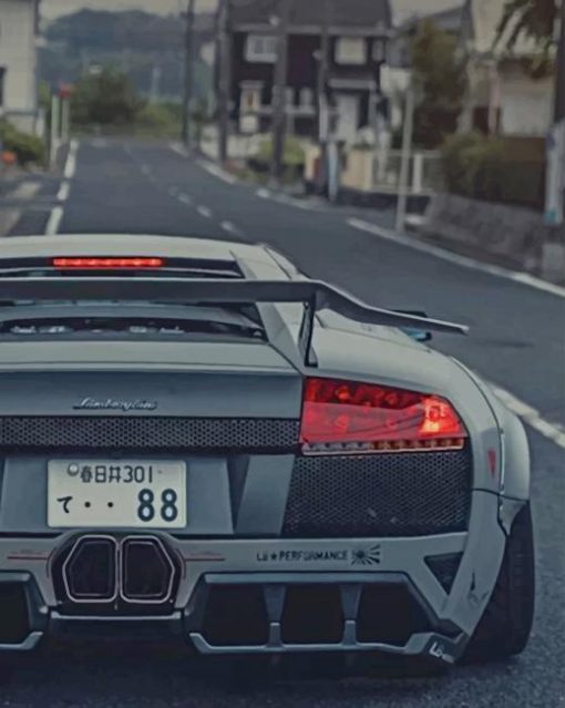 Gray Lamborghini paint by numbers