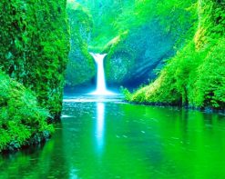 Greenery And Waterfall paint by number
