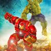 Hulk And Iron Man Marvel paint by numbers