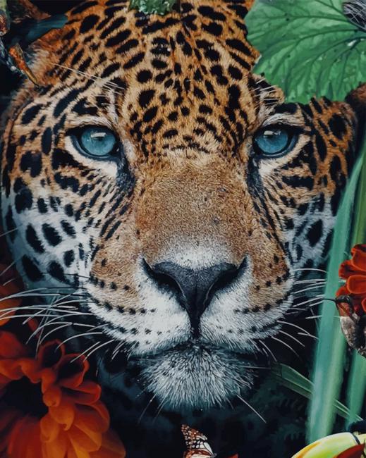 Leopard With Blue Eyes paint by numbers