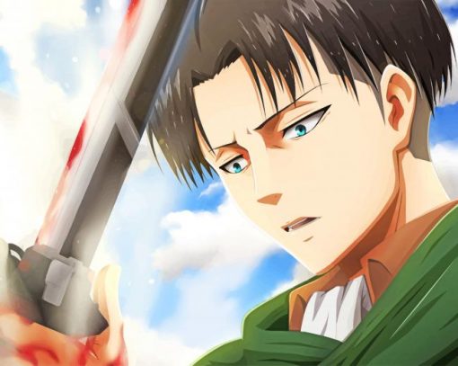 Levi With A Sword Attack On Titan paint by number