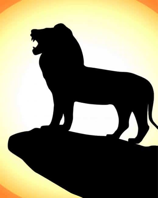 lion sitting silhouette