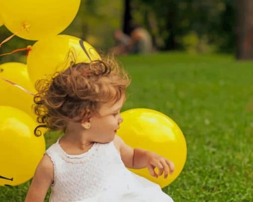 Little Girl With Ballons paint by number