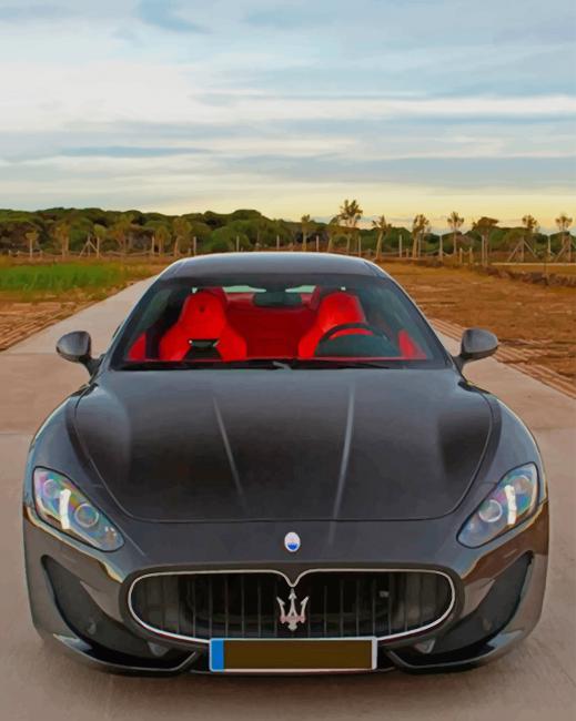 Maserati Black Car paint by numbers