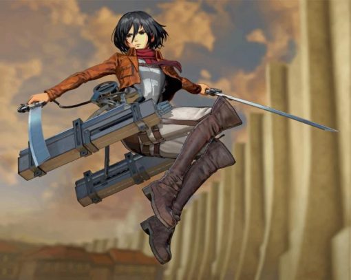 Mikasa Ackerman Attack On Titan Fight paint by number