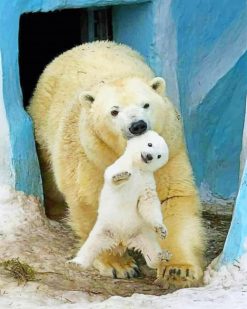 Mom And Baby White Bear ppaint by numbers