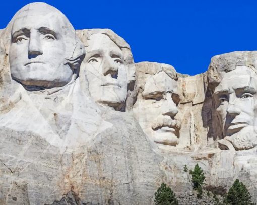 Mount Rushmore Presidents South Dakota paint by number