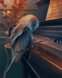 Owl Playing Piano paint by numbers