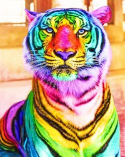 Rainbow Tiger paint by numbers