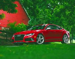 Red Audi RS7 paint by number