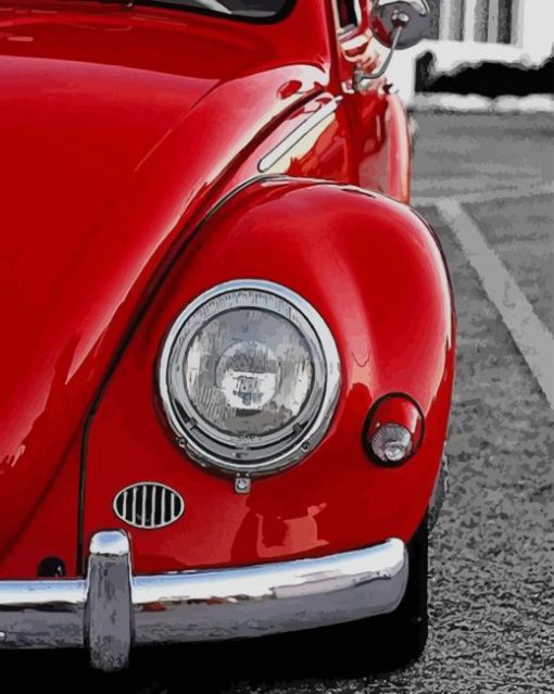Red Classic Volkswagen paint by numbers