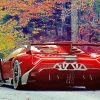 Red Lamborghini Aventador paint by number