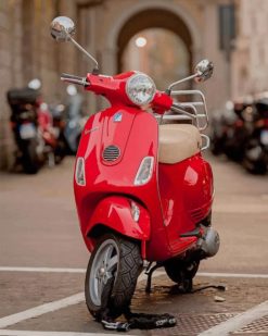 Red Vespa paint by numbers