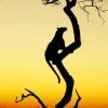 Silhouette Of Leopard On Tree paint by numbers