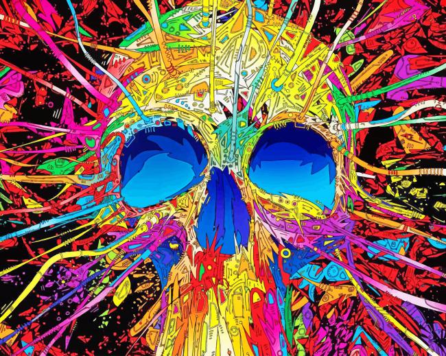 Skull Colorful Art paint by number