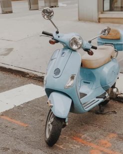 Vespa Baby Blue paint by numbers