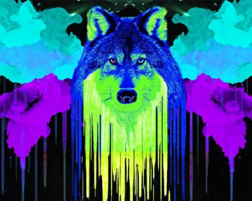 Wolf Colorful Artwork paint by number